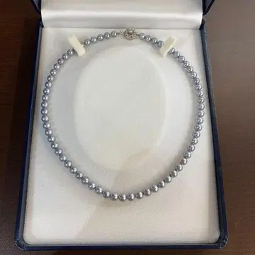 6mm 실버 그레이 레인보우 컬러 진주 목걸이 110