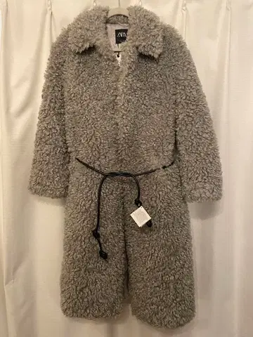 ZARA 푸들 롱 코트 S 사이즈 그레이
