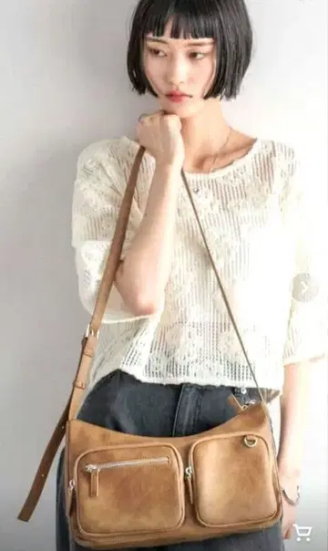 로리즈팜 포켓츠키 숄더백 (브라운)