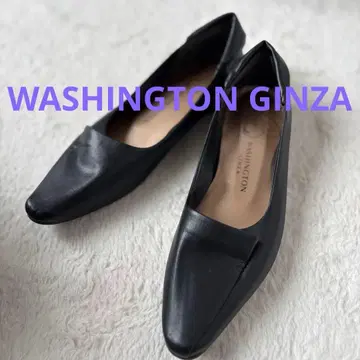 새상품급 블랙 가죽 플랫슈즈 WASHINGTON GINZA M