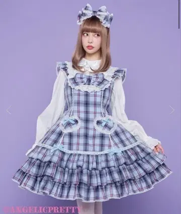 Cute Heart 오버롤 스커트  머리띠 세트