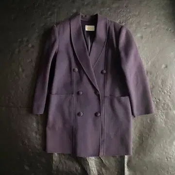 90's VINTAGE 캐시미어 혼방 체스터 코트 퍼플