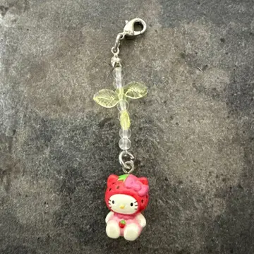 헬로키티 도치기 한정판 딸기 비즈 스트랩 참