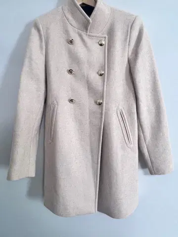 ZARA 울 혼방 라이트 베이지 더블 브레스트 코트