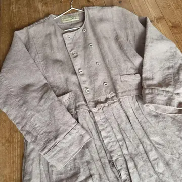 네스트로브 린넨 셔츠 원피스 그레이지