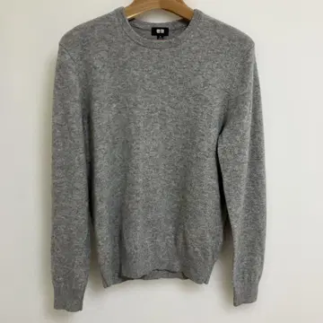 UNIQLO 그레이 크루넥 니트 M 캐시미어 100%