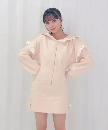 허니시나몬 세일러 카라 지퍼 원피스 허니시나몬