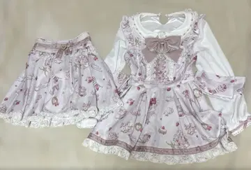 리즈리사 Salon de Fraise 패턴 셋업 핑크 정품