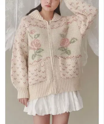 merry jenny 로즈 코위찬 니트 핑크