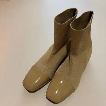 베이지 니트 부츠 24.0cm
