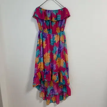 멀티 컬러 오프숄더 원피스 [ M ] 오프숄더 드레스 수입