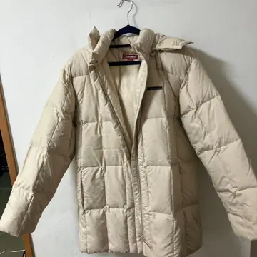 르노마 후드 부착 다운 자켓 L 사이즈 베이지