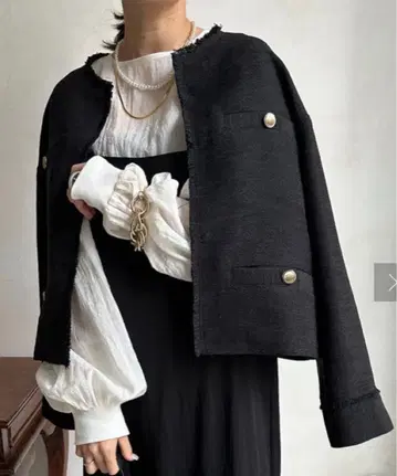 [ 새상품 ] DouDou 라이트 트위드 자켓 블랙