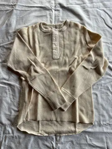 34 XS 루프앤웨프트 헨리넥 써멀 긴팔 V.아이보리