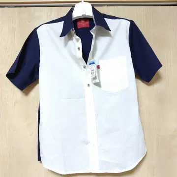 [새상품 반팔 카리유시] M 사이즈 류큐의 마을 화이트/네이비