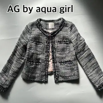 AG 바이 아쿠아걸 테일러드 자켓 트위드 라메 노카라