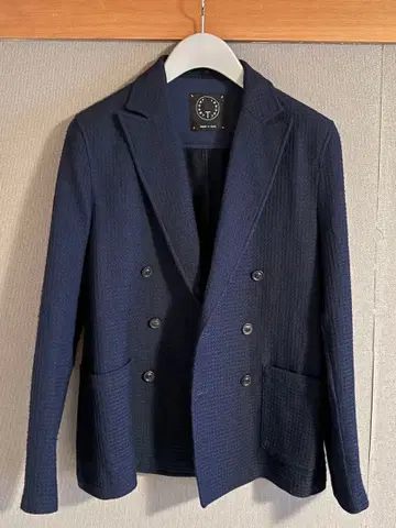 테일러드 더블 자켓 네이비 이탈리아제