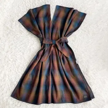 PENDLETON 펜들턴 판초 원피스 벨트 리본 와이드