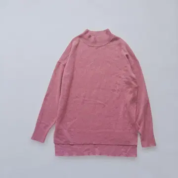 그린 라벨 릴랙싱 핑크 터틀넥 스웨터 롱