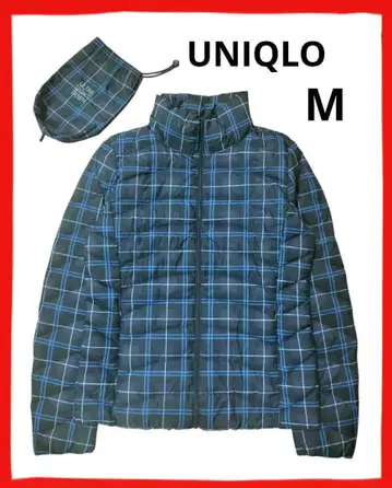 유니클로 울트라 라이트 다운 자켓 깅엄 체크 수납 가방