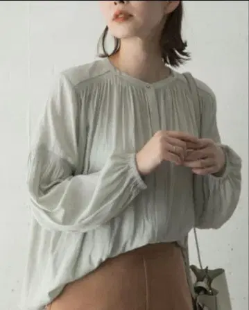 어반 리서치 Rosso 셔링 블라우스 긴팔 블라우스 긴팔 셔츠