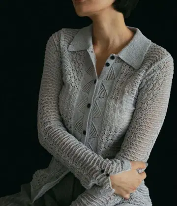 anuke Mix Knit Shirts 아이스 블루