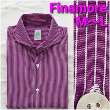 Finamore 비즈니스/드레스 셔츠 M~L 스트라이프 호리즌탈 칼라