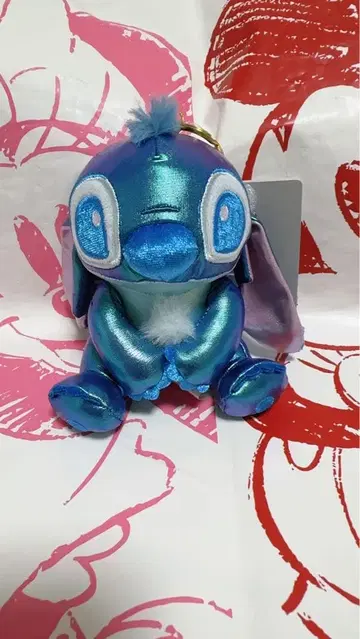 택 포함 미사용 새상품 스티치 Aurora 봉제 인형 키체인 디즈니