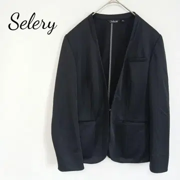 셀러리 selery 노카라 자켓 일본제 클로징 포함 얇은 원단 블랙