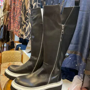 통굽 롱 부츠 블랙 새상품 L