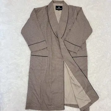 [ 새상품급 ] 아쿠아 스큐텀 체크 스텐카라 코트 롱 브라운