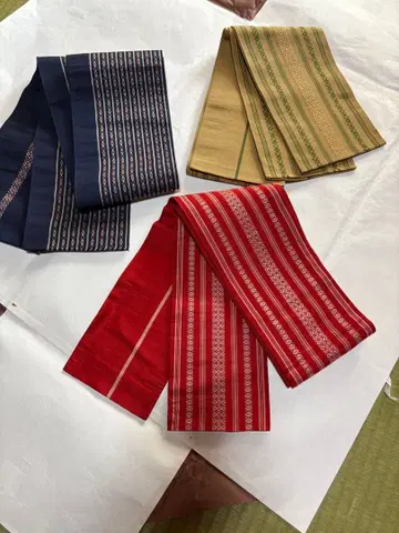 순수 실크 하카타 반폭 오비 3개 세트