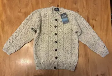 [택 포함 새상품] 아란 울 밀스 케이블 짜임 니트 베이지