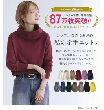 n'OrLABEL 쿠션 넥 터틀 니트 (와인)