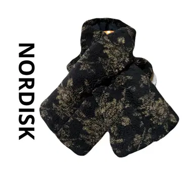 고품질 NORDISK 노르디스크 머플러 블랙 브라운 꽃무늬
