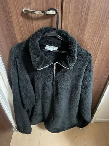 블랙 플리스 집업 자켓