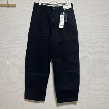 UNIQLO 와이드 핏 치노 팬츠 블랙 73cm