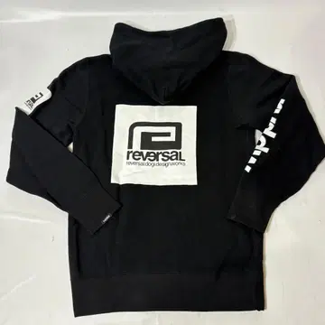 reversal 리버설 스퀘어 백 지퍼 후드티 블랙 S