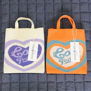 HUNDRED JAPAN 숄더백 니트 라지 하트 2