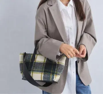 체크 2WAY 토트백