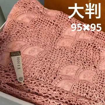 핑크 레이스 숄 부채꼴 무늬 박스형 쇼켄 미사용 새상품