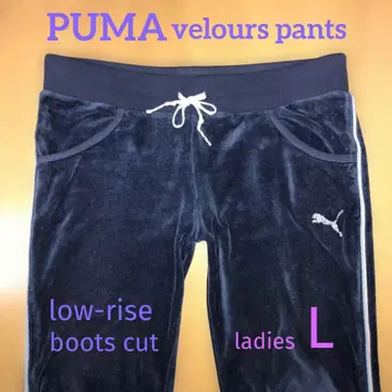 PUMA 로우라이즈 벨로아 팬츠 boots cut 여성용 L navy