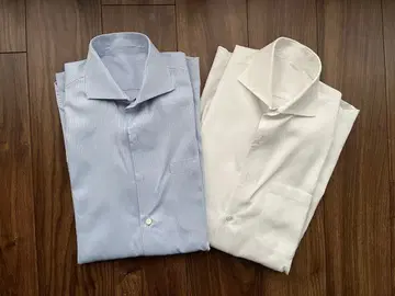 남성용 와이셔츠 2장 세트 블루&화이트