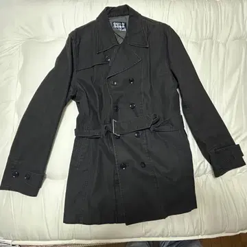 TAKIO KIKUCHI 블랙 트렌치코트