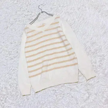 [ any SiS ] 보더 니트탑 (2) 스웨터 V넥 울 혼방