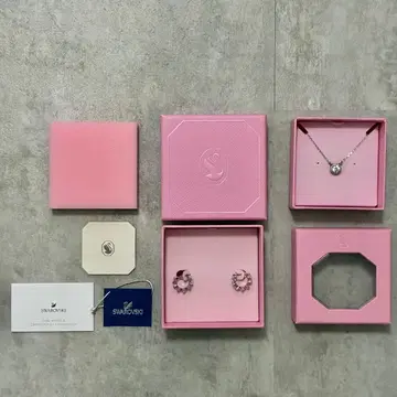 Swarovski 후프 귀걸이 목걸이 세트