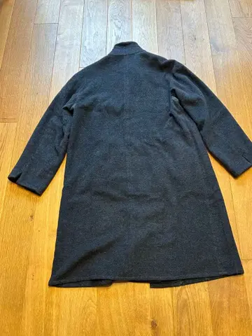 EMPORIO ARMANI 다크 그레이 롱 코트 울 혼방