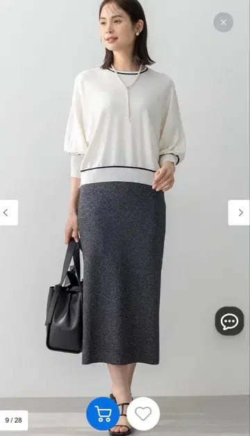 쿠미쿄쿠 [ Oggi 콜라보 ] 반짝반짝 라메 니트 스커트