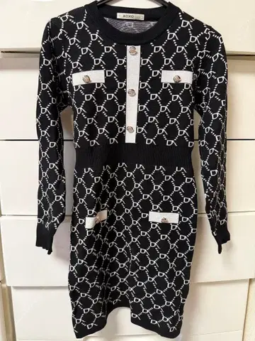XOXO 니트 원피스 블랙/화이트