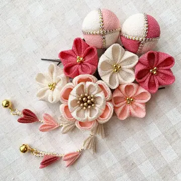 머리 장식 살몬 핑크 T 홍매 시치고산